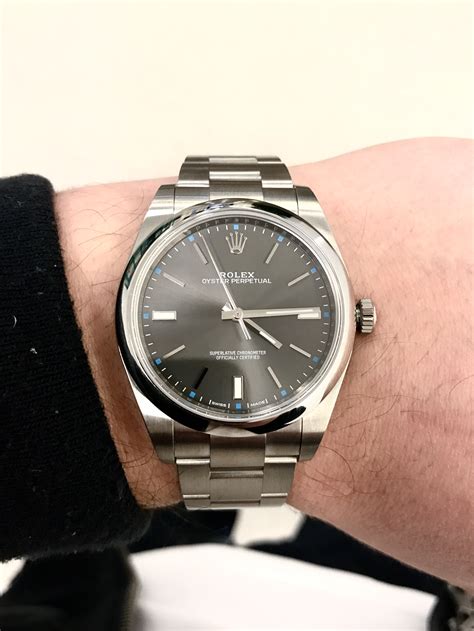 rolex oyster perpetual rodium|rolex oyster perpetual 39 114300.